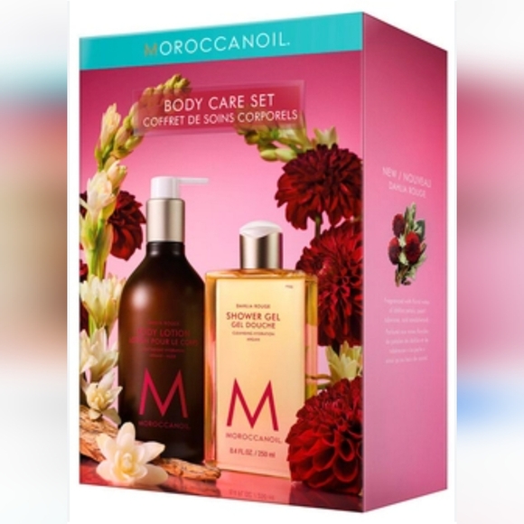 💜 Moroccan Oil Dahlia Rouge Body Lotion & Shower Gel Body Care Set New - Picture 1 of 4